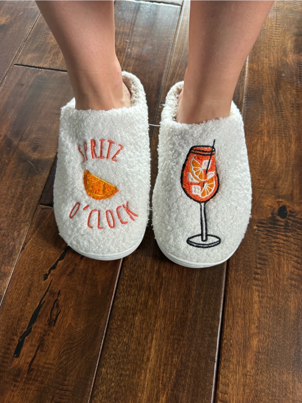 Aperol Spritz Fuzzy Slippers— Brand New